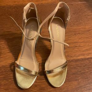 Liliana Gold leather heels